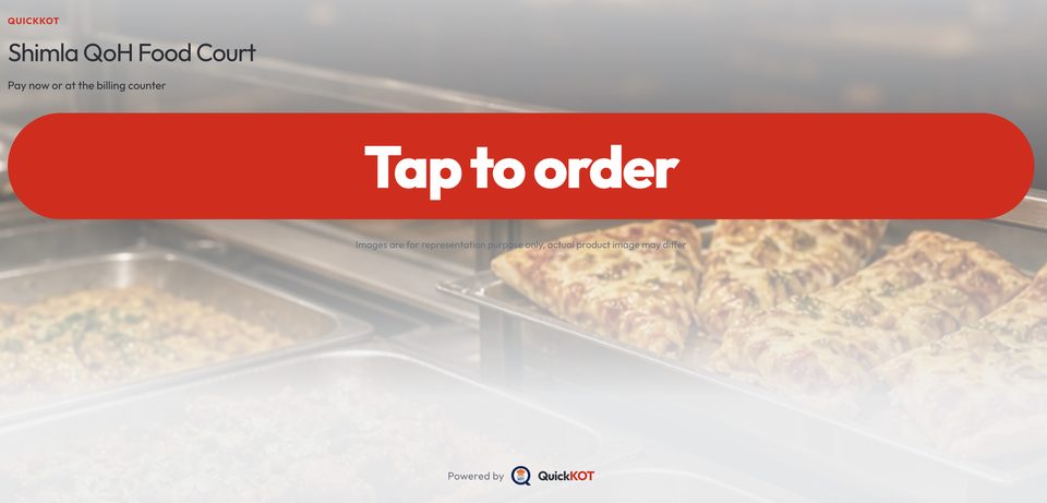 QuickKOT kiosk Tap to order screen